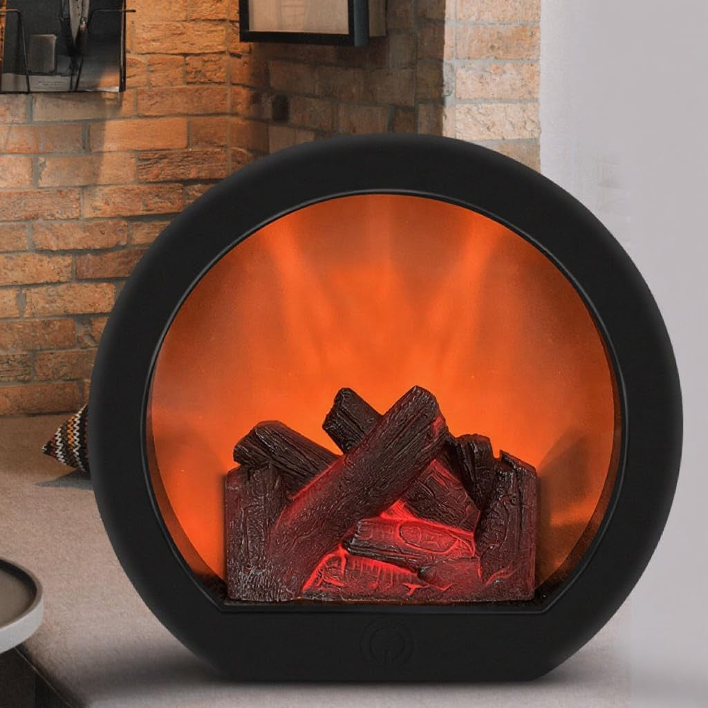 Fireplace Lanterns Decorative,Small Fake Fire Place Lamp,Led Flame Effect