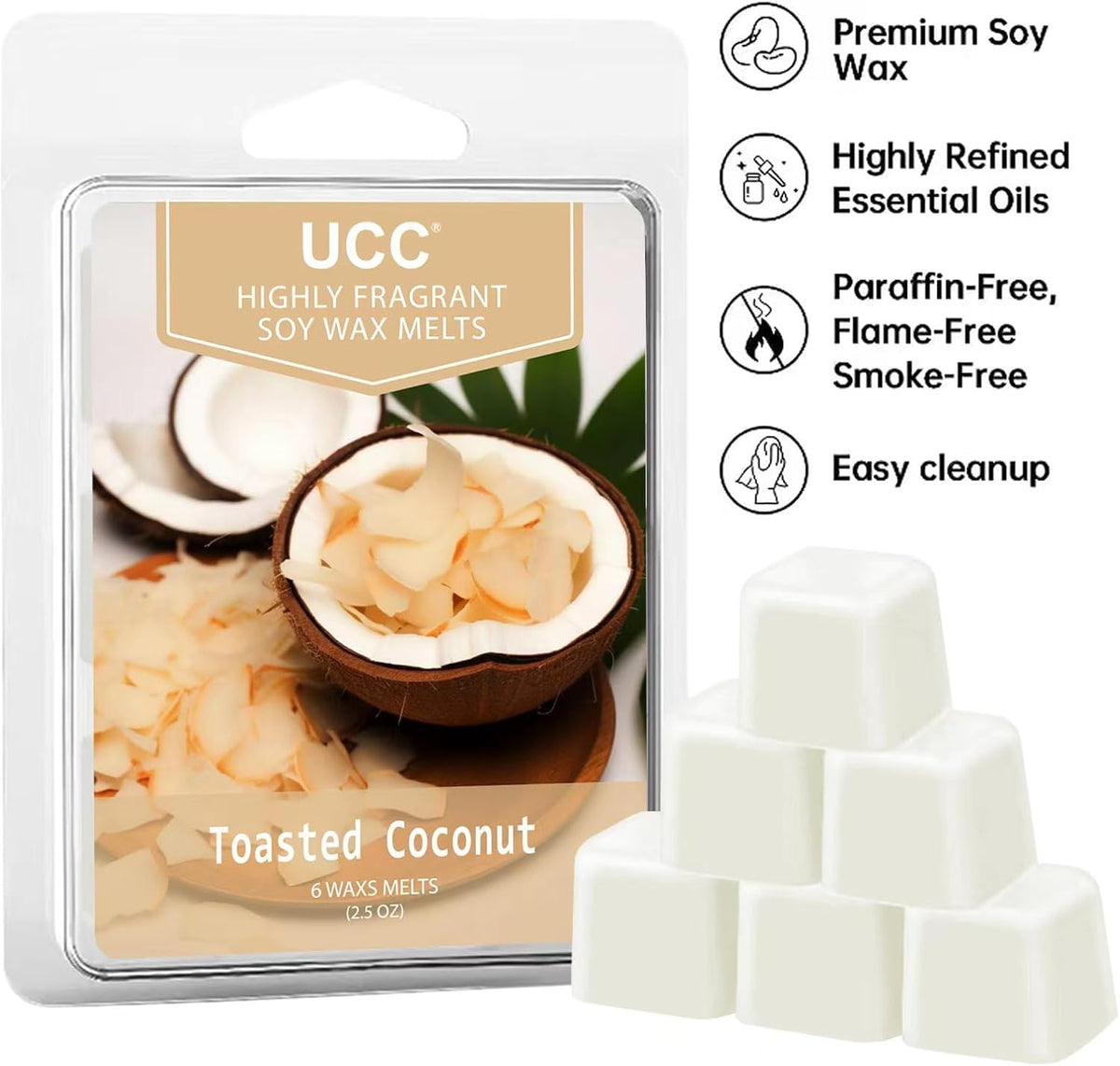Premium Wax Melts, Fall Variety Fragrance Melts, Scented Soy Wax Melts Cubes, Natural Plant Based Highly Scented Wax Melts Tarts, 4 Pack
