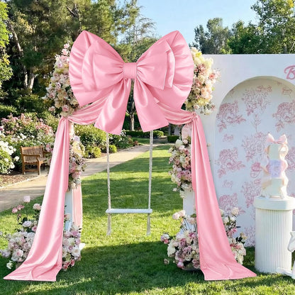 55 X 118 Inch Giant Pink Christmas Bow Outdoor Decor