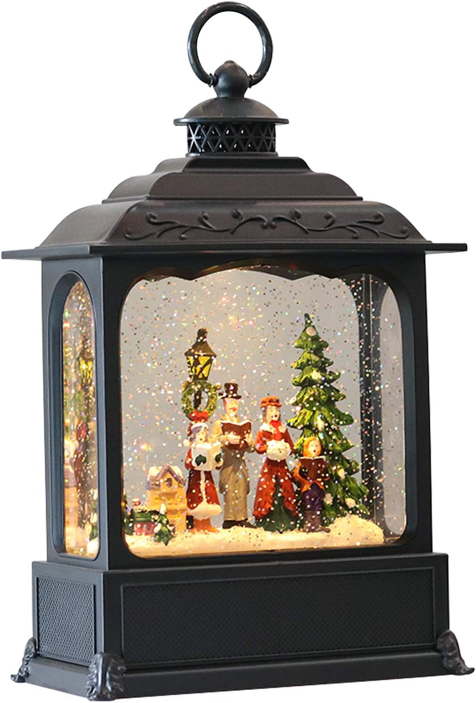 Santa Claus Red Musical Snow Globe Lantern with 6H Timer