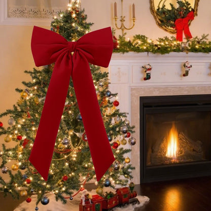 Large Christmas Tree Topper Bow Ornament 15X30 Inch(Red)