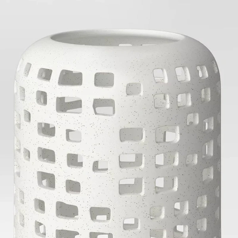 White Ceramic Lantern Candle Holder – Pillar Candle Lantern