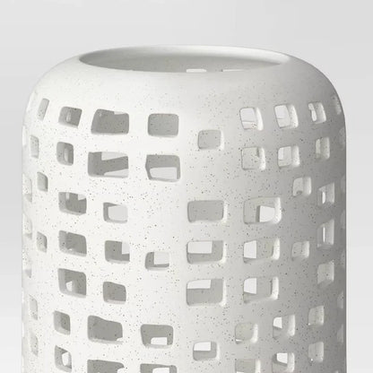 White Ceramic Lantern Candle Holder – Pillar Candle Lantern