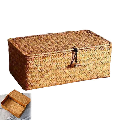 Woven Willow Storage Basket — Four Compartments