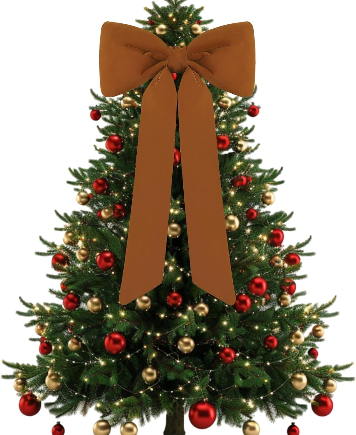 Large Christmas Tree Topper Bow Ornament 15X30 Inch(Red)