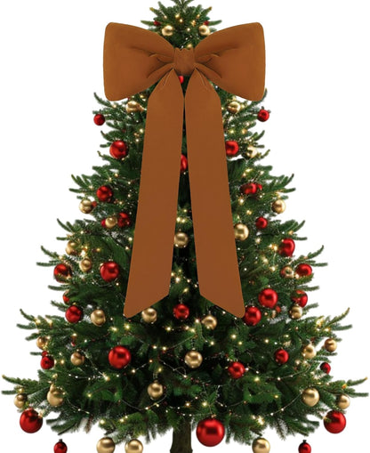 Large Christmas Tree Topper Bow Ornament 15X30 Inch(Red)