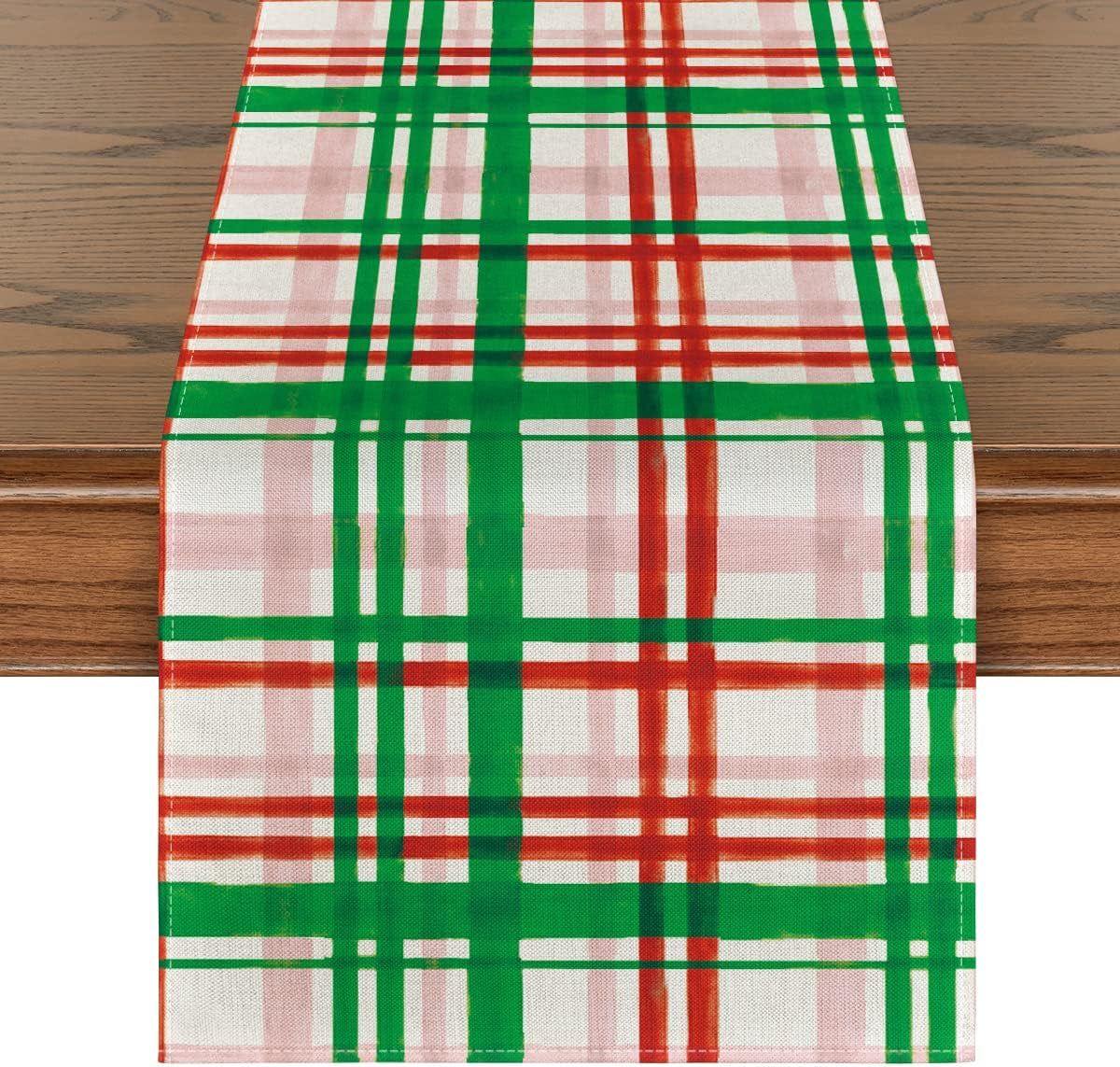 Plaid Fall Table Runner 13X108 Inch