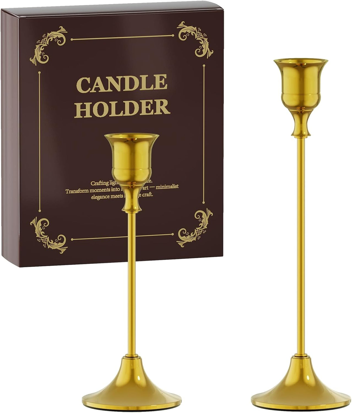 Brass Candle Holders Set of 3, Vintage Metal Candlestick Holders