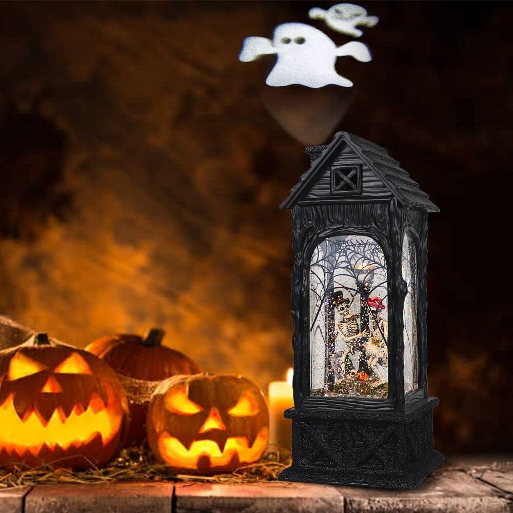 Halloween Ghost Projection Snow Globe Lantern with 6 Hour Timer