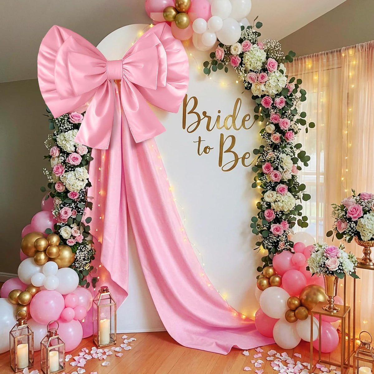 55 X 118 Inch Giant Pink Christmas Bow Outdoor Decor
