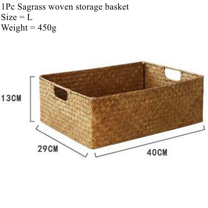 Handwoven Seagrass Basket — Fruit, Bread & Blankets