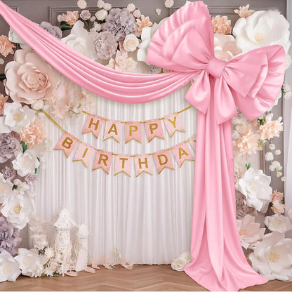 55 X 118 Inch Giant Pink Christmas Bow Outdoor Decor