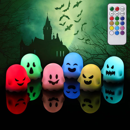 Halloween Small Pumpkin Flameless Tealight Candles with 6H Timer
