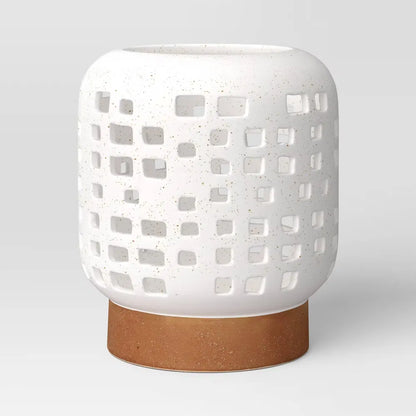White Ceramic Lantern Candle Holder – Pillar Candle Lantern