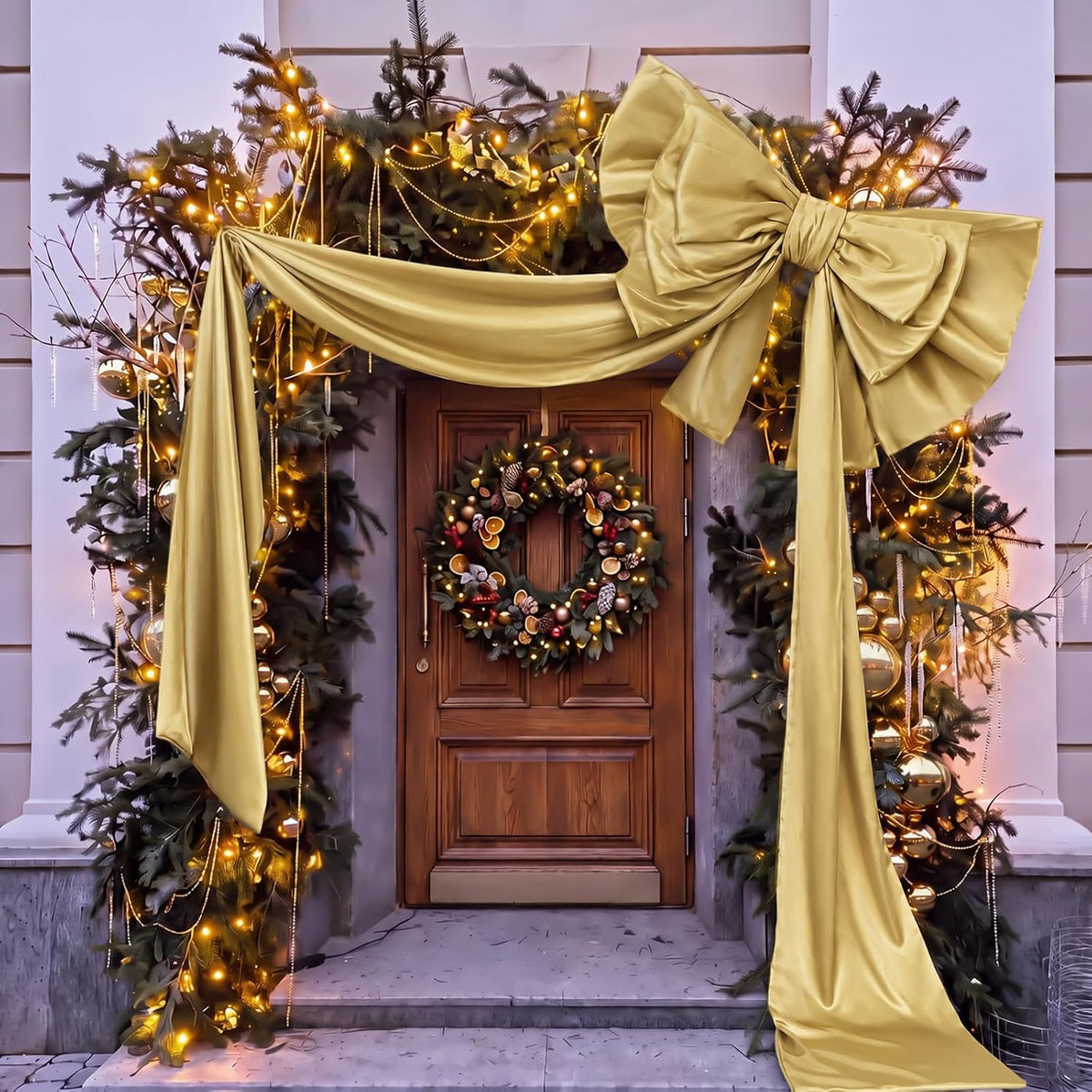 55 X 118 Inch Giant Pink Christmas Bow Outdoor Decor