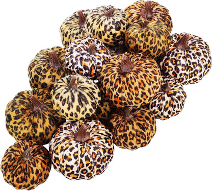Velvet Pumpkins, Set of 16 — Burgundy, Bronze, Gray