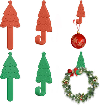 4-Pack Christmas Stockings Holder Hanger, Silicone-Wrapped Metal Design Garland Hooks for Hanging Christmas Stockings, Mantle Garland Wreath, Christmas Decorations (Green, Red)