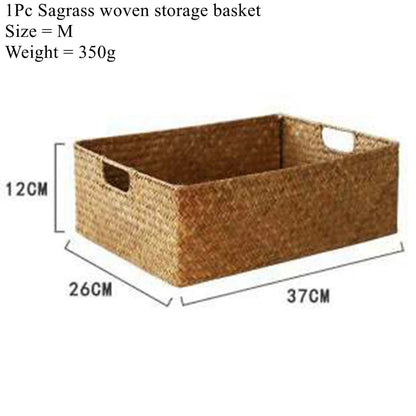 Handwoven Seagrass Basket — Fruit, Bread & Blankets