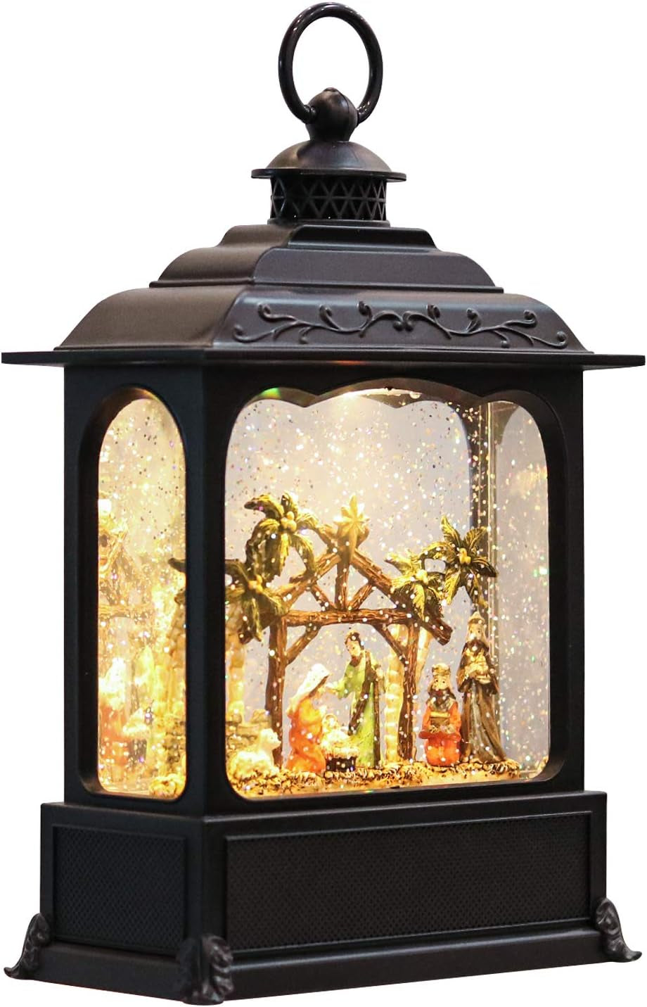 Santa Claus Red Musical Snow Globe Lantern with 6H Timer