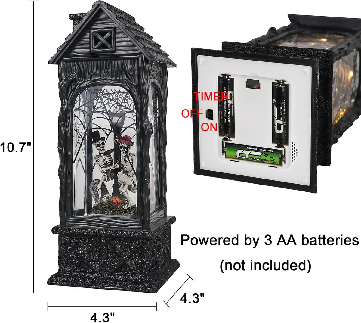 Halloween Ghost Projection Snow Globe Lantern with 6 Hour Timer