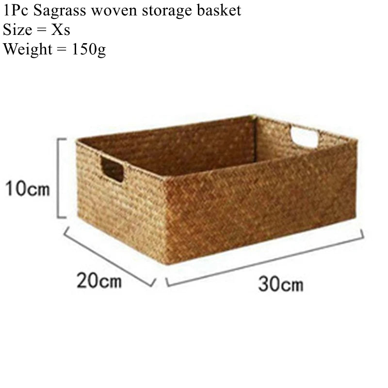Handwoven Seagrass Basket — Fruit, Bread & Blankets