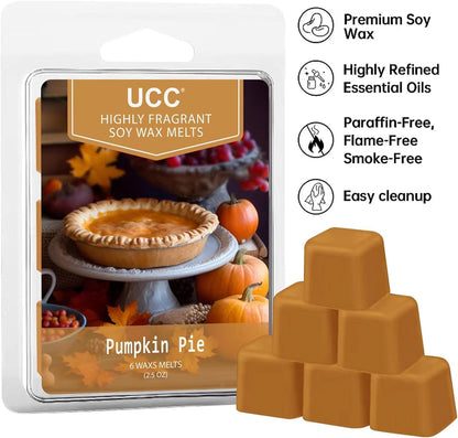 Premium Wax Melts, Fall Variety Fragrance Melts, Scented Soy Wax Melts Cubes, Natural Plant Based Highly Scented Wax Melts Tarts, 4 Pack