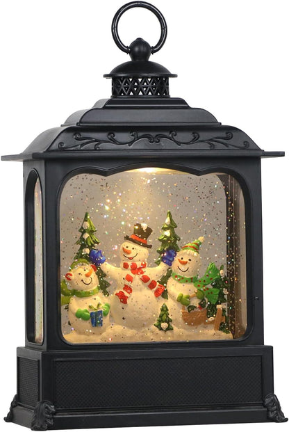 Santa Claus Red Musical Snow Globe Lantern with 6H Timer