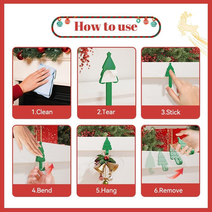 4-Pack Christmas Stockings Holder Hanger, Silicone-Wrapped Metal Design Garland Hooks for Hanging Christmas Stockings, Mantle Garland Wreath, Christmas Decorations (Green, Red)