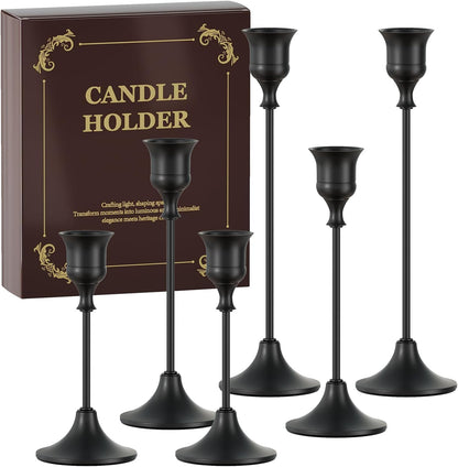 Brass Candle Holders Set of 3, Vintage Metal Candlestick Holders