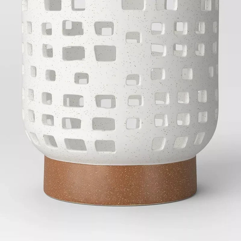 White Ceramic Lantern Candle Holder – Pillar Candle Lantern