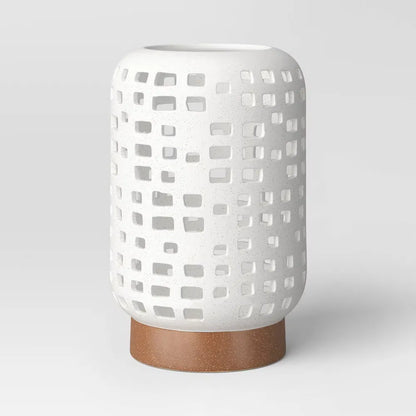 White Ceramic Lantern Candle Holder – Pillar Candle Lantern