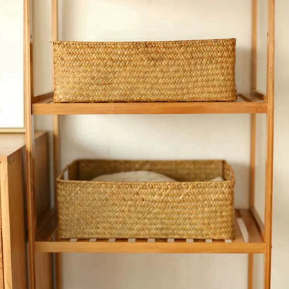 Handwoven Seagrass Basket — Fruit, Bread & Blankets