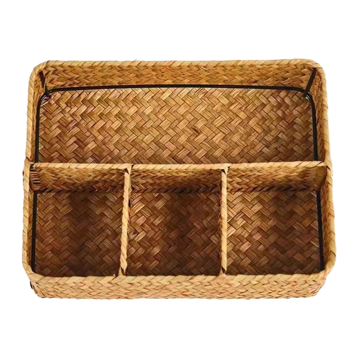 Woven Willow Storage Basket — Four Compartments