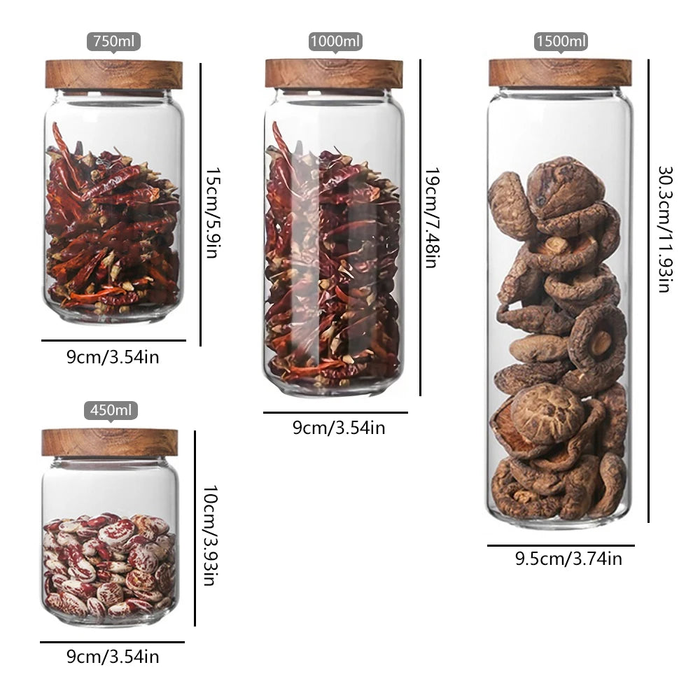 1 PC Small Glass Storage Jars with Airtight Lids