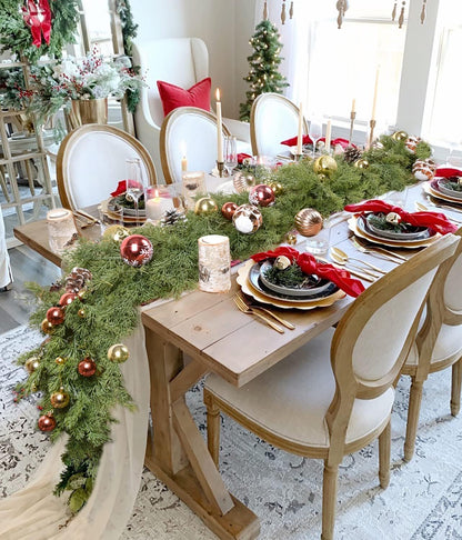 6.01Ft Christmas Garland Pine Cypress Artificial Greenery Garland,Artificail Pine Christmas Garland for Holiday Season Mantel Fireplace Table Runner Centerpiece Décor