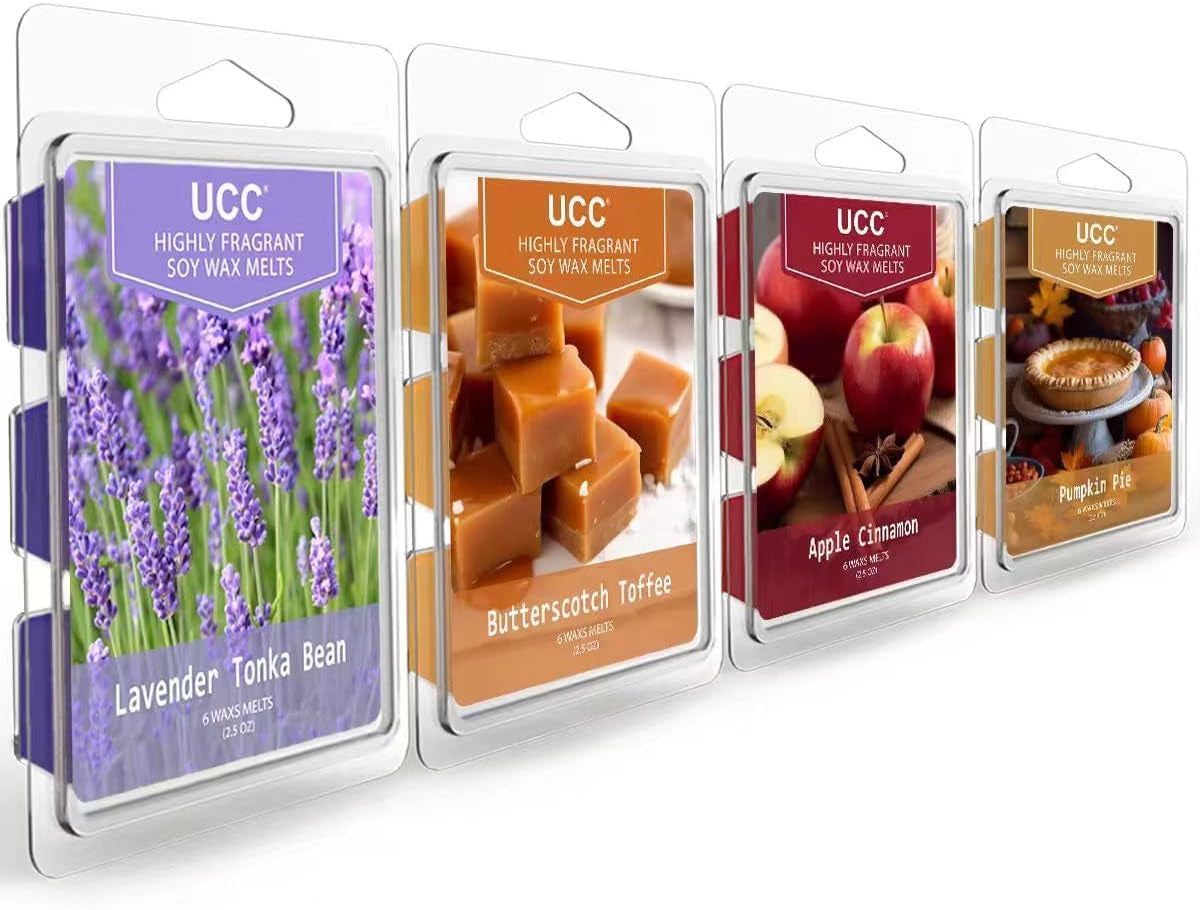 Premium Wax Melts, Fall Variety Fragrance Melts, Scented Soy Wax Melts Cubes, Natural Plant Based Highly Scented Wax Melts Tarts, 4 Pack