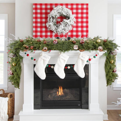 6.01Ft Christmas Garland Pine Cypress Artificial Greenery Garland,Artificail Pine Christmas Garland for Holiday Season Mantel Fireplace Table Runner Centerpiece Décor