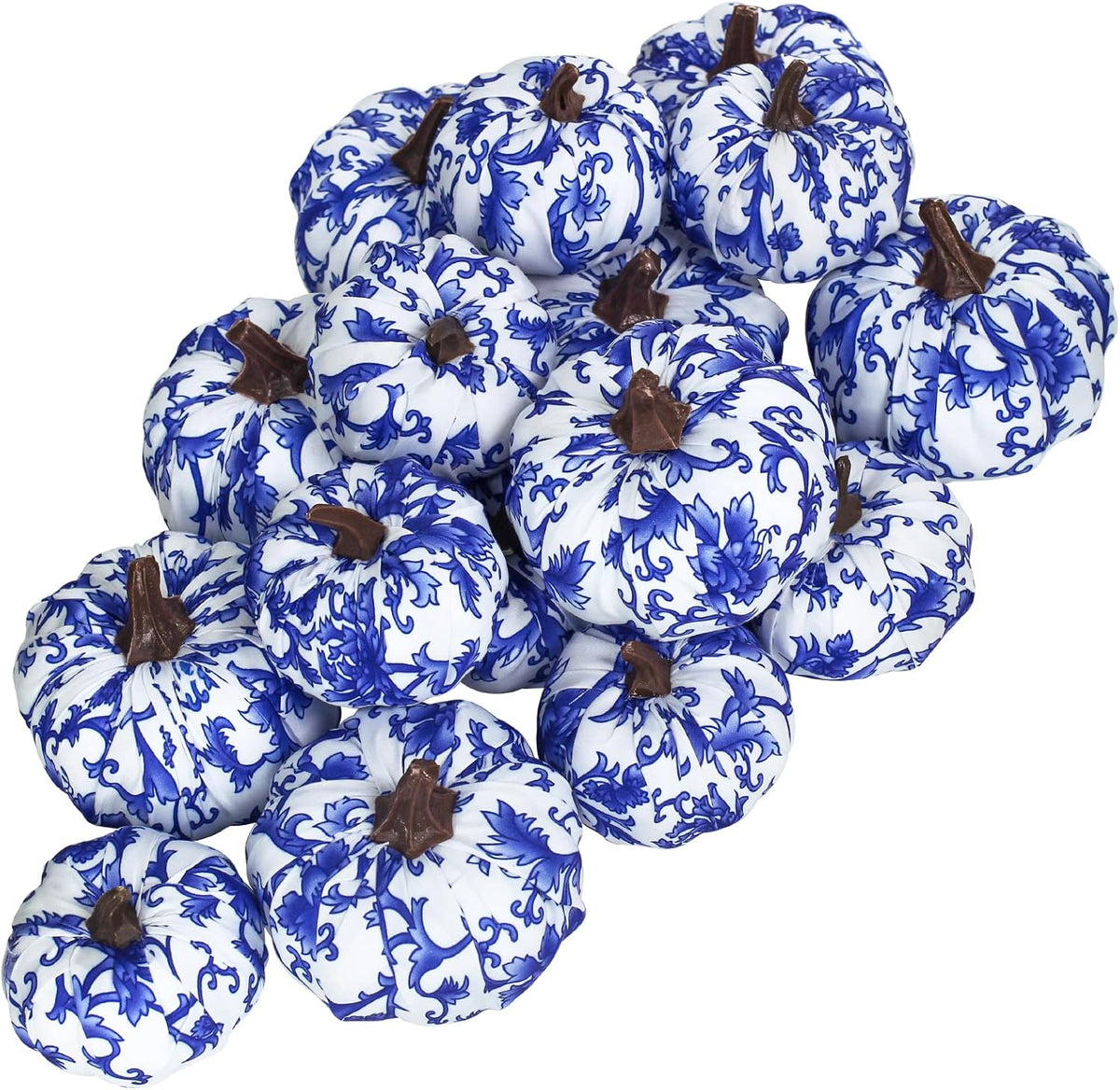 Velvet Pumpkins, Set of 16 — Burgundy, Bronze, Gray