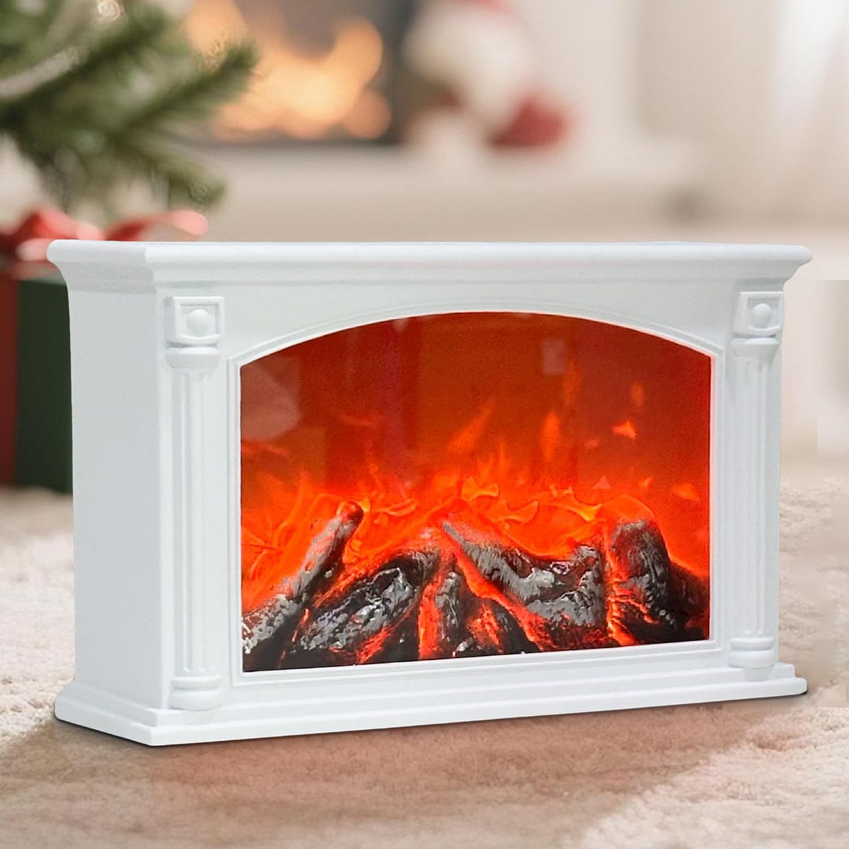 Fireplace Lanterns Decorative,Small Fake Fire Place Lamp,Led Flame Effect
