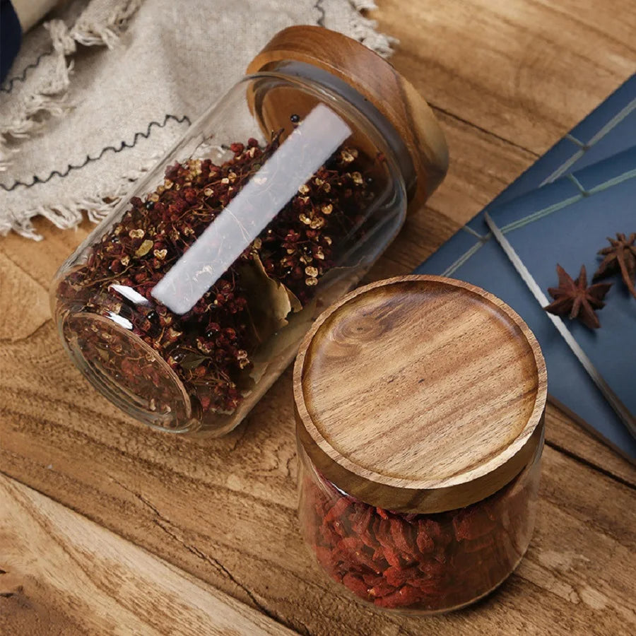 1 PC Small Glass Storage Jars with Airtight Lids