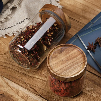 1 PC Small Glass Storage Jars with Airtight Lids