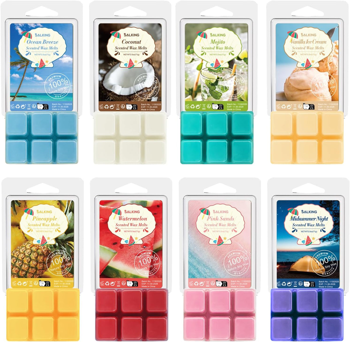 Bakery Scented Wax Melts, Plant Based Natural Wax Melts, 8 Pack