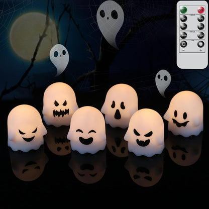 Halloween Small Pumpkin Flameless Tealight Candles with 6H Timer