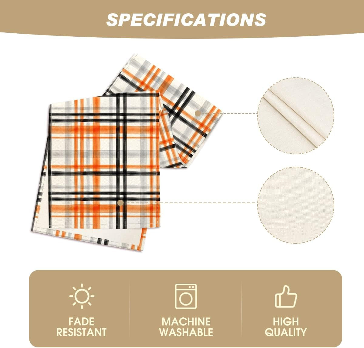 Plaid Fall Table Runner 13X108 Inch
