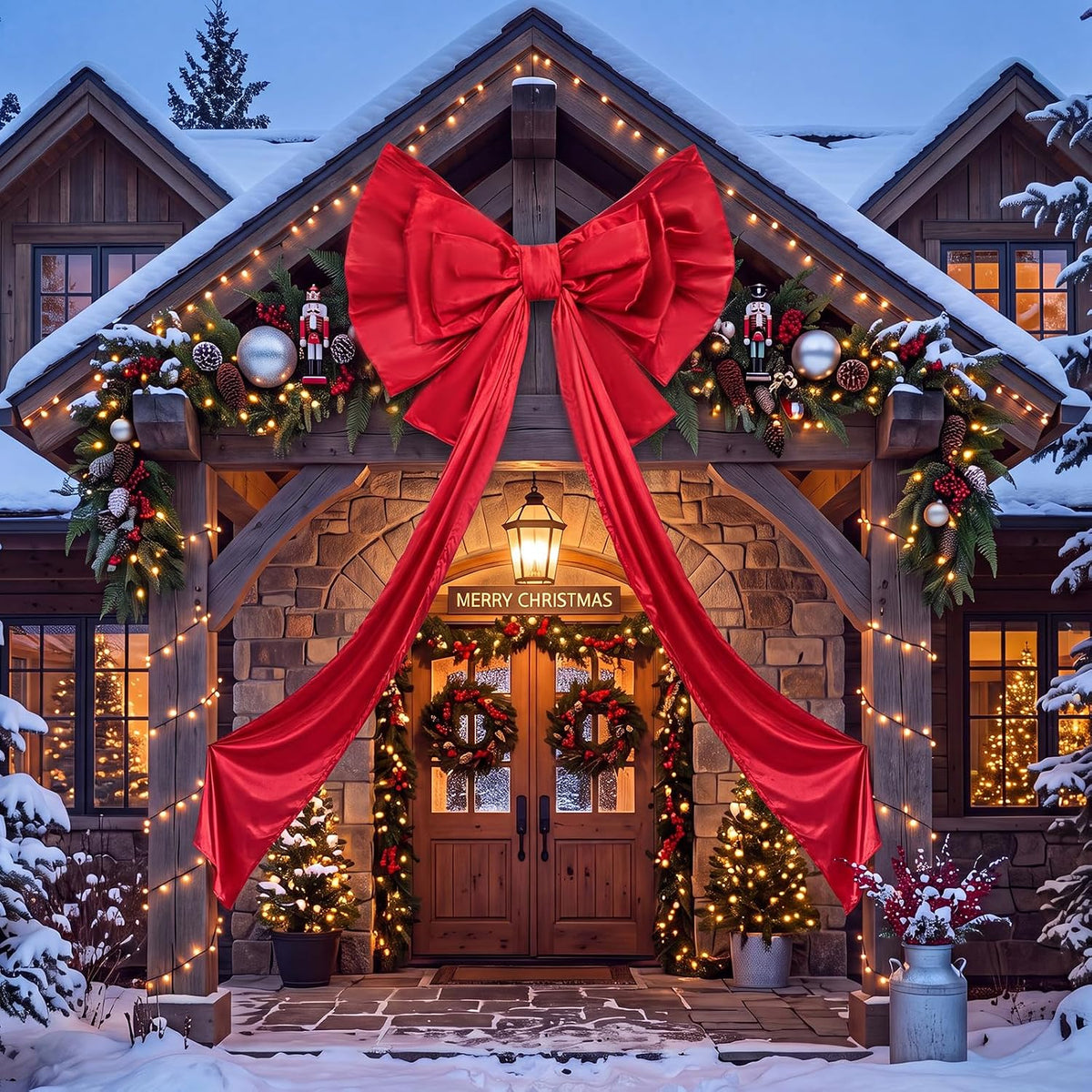 55 X 118 Inch Giant Pink Christmas Bow Outdoor Decor