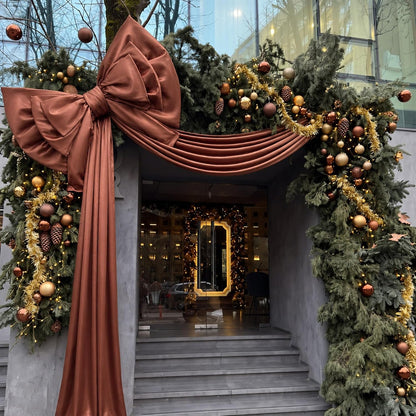 55 X 118 Inch Giant Pink Christmas Bow Outdoor Decor