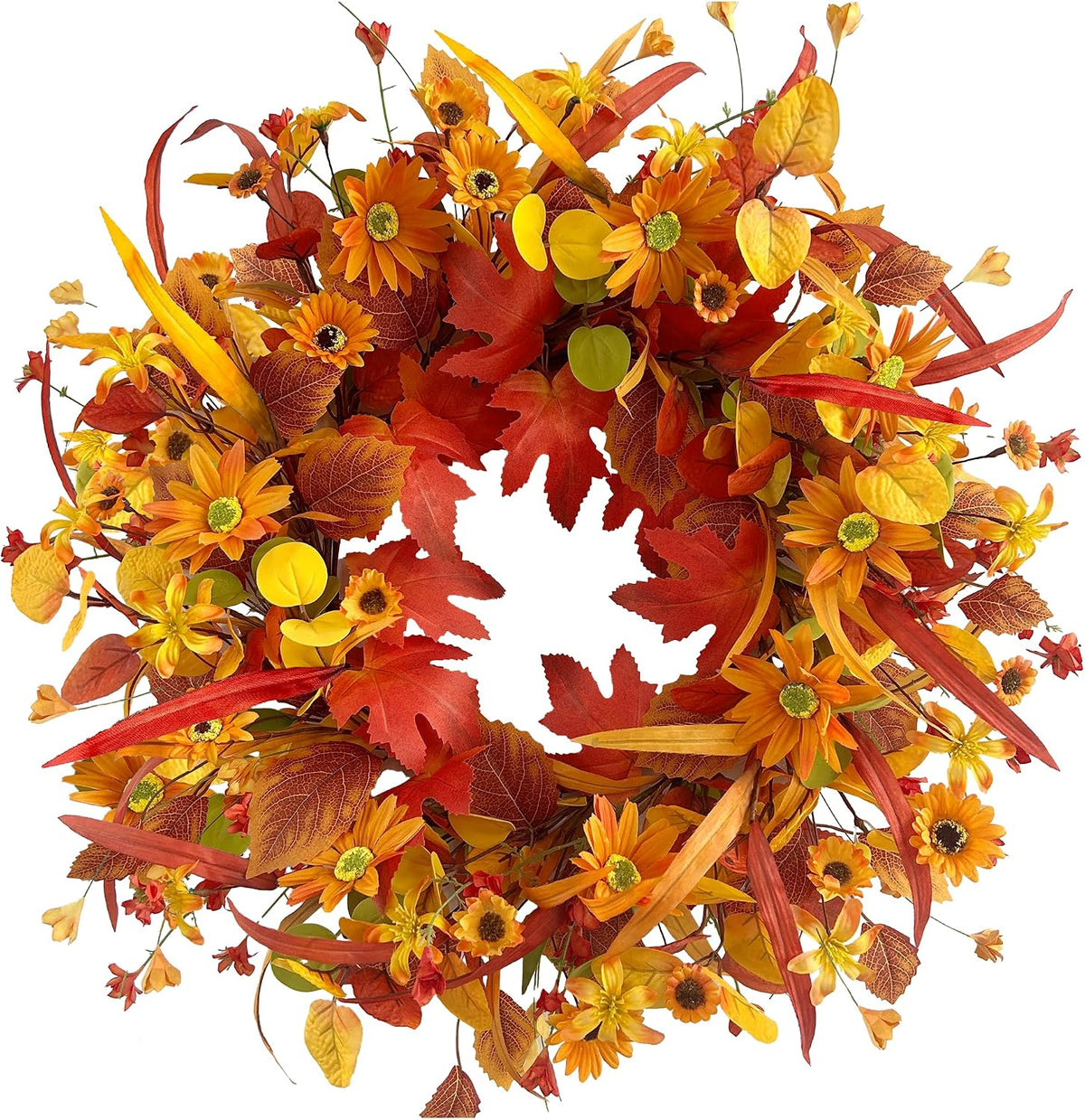 Fall Pumpkin Wreath for Front Door — 20" or 22"