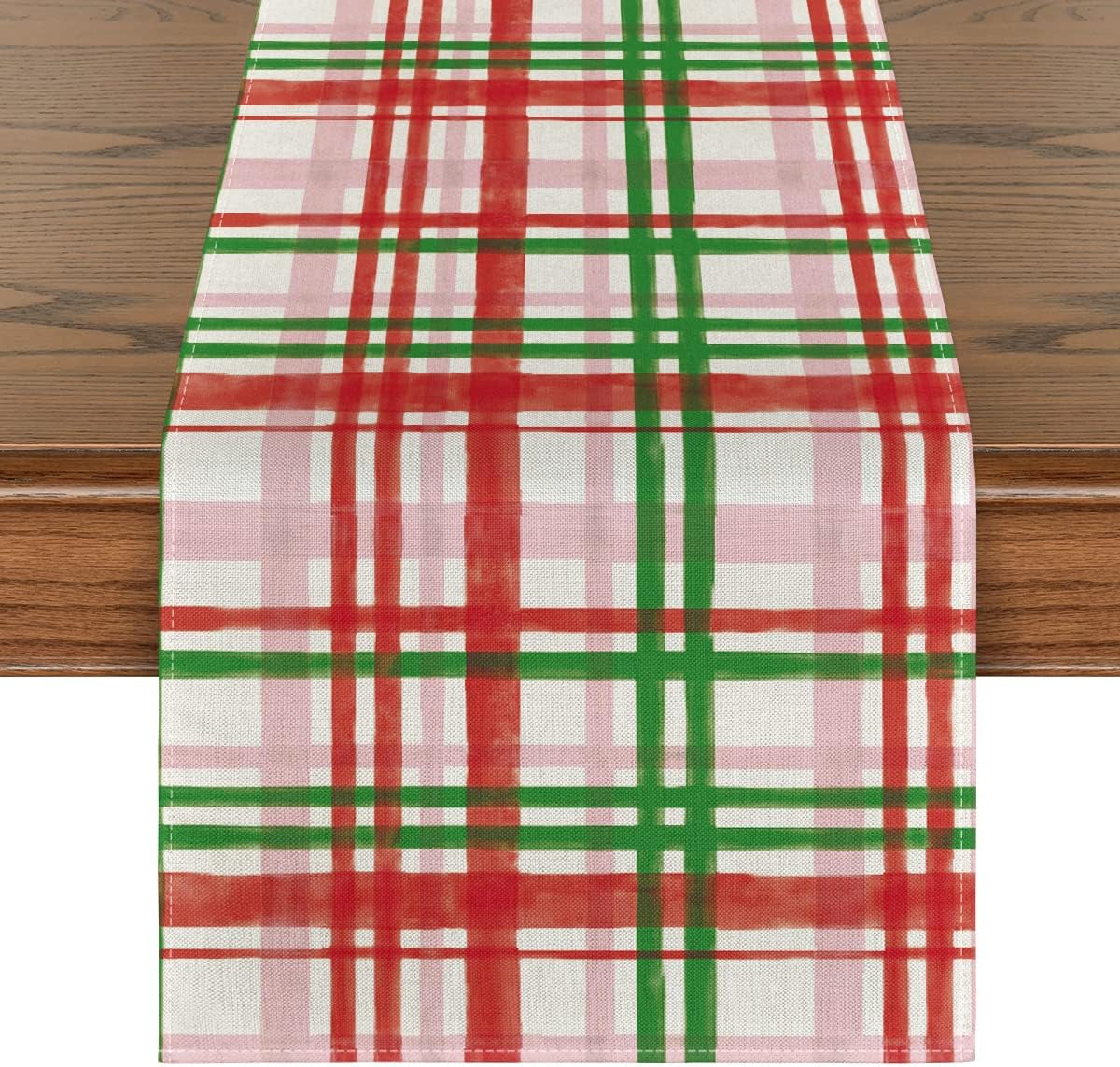 Plaid Fall Table Runner 13X108 Inch
