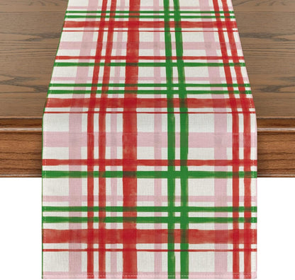 Plaid Fall Table Runner 13X108 Inch