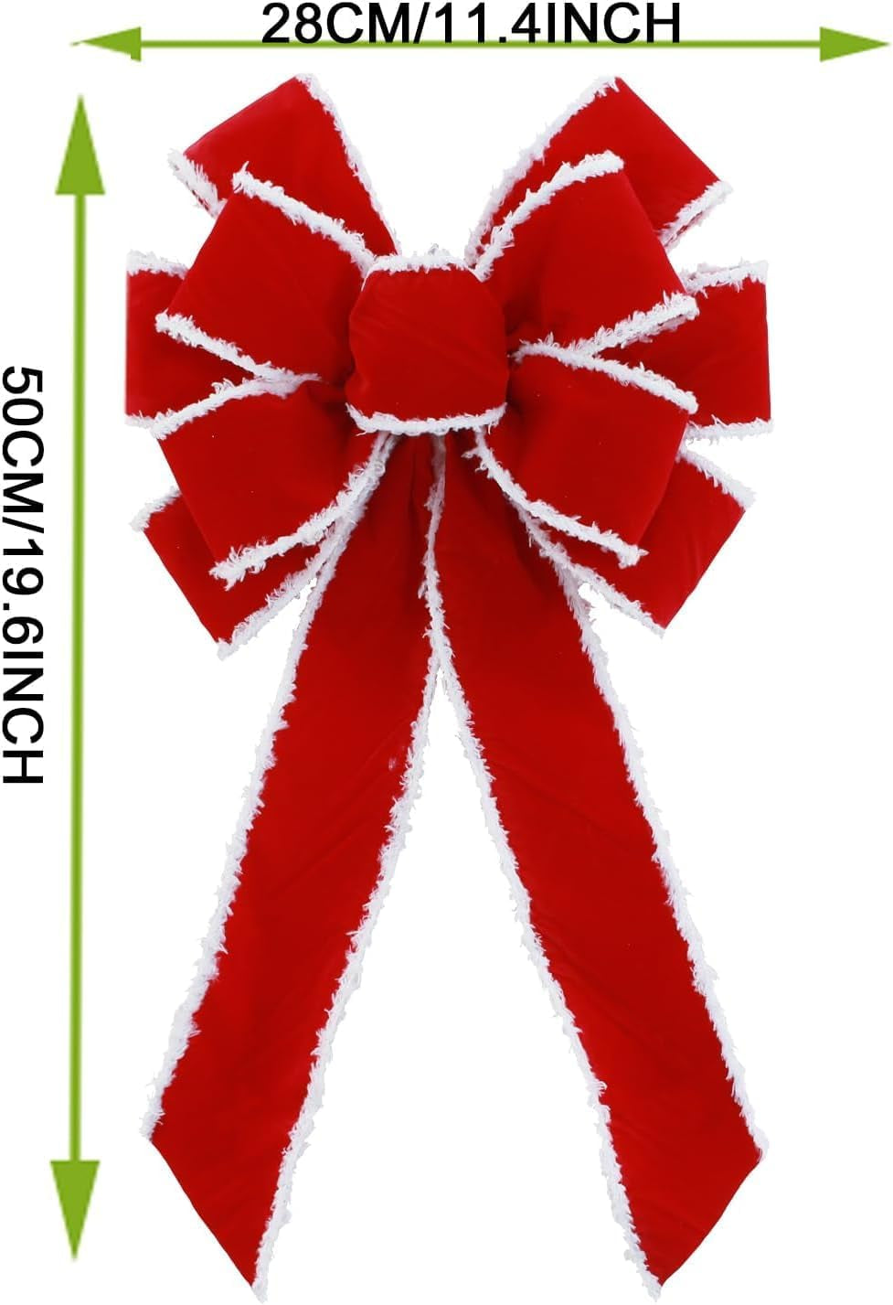 2 Pack Large Red Christmas Bows Outdoor Decorations,11”X 20” Velvet Wreath Bow Christmas Tree Topper Bow for Xmas Home Front Door Christmas Tree Decor